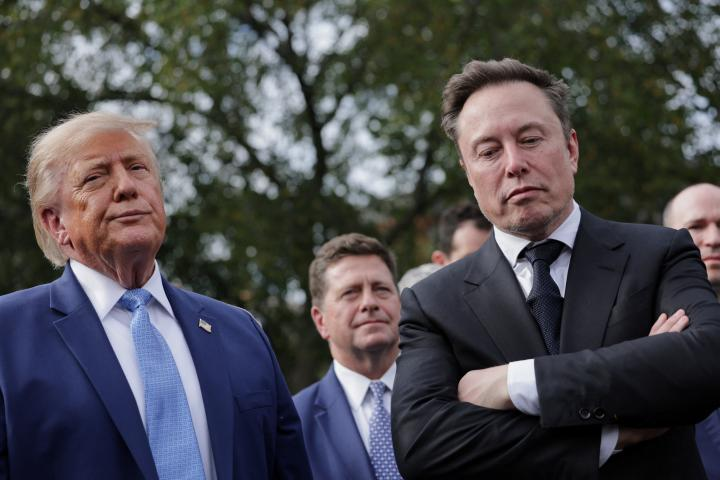 Trump and Elon Musk yesterday.